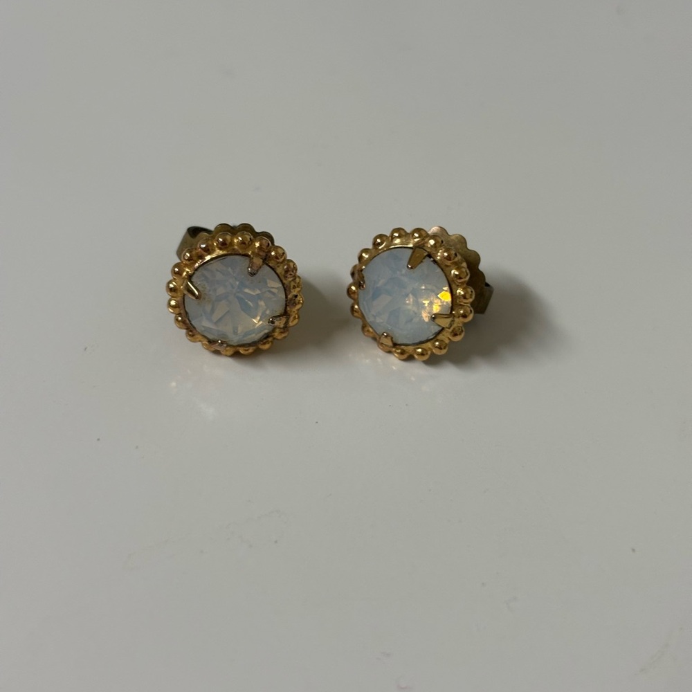 Sorrelli Simplicity Gold and Opal Stud Earrings